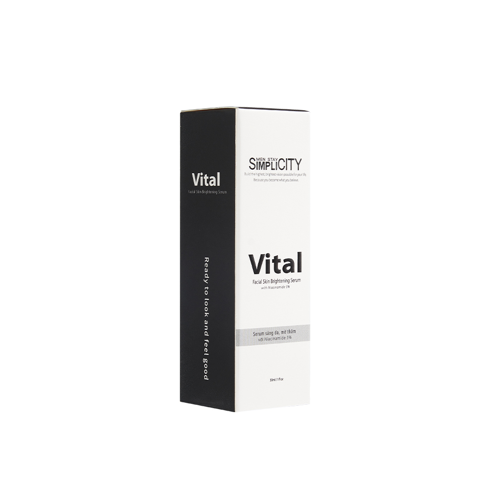 Serum Men Stay Simplicity Vital sáng da và mờ thâm 30ml Với Niacinamide 5%